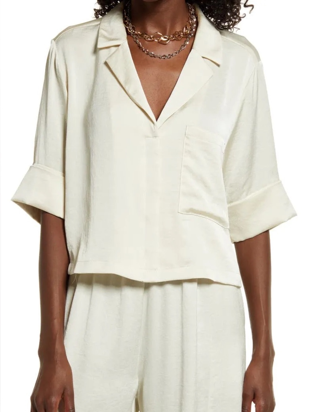 Open Edit Boxy Camp Shirt - sz M